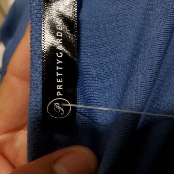 PRETTYGARDEN Long Lantern Sleeve Crewneck Tie Waist Knit Cocktail Dress Size XL - Picture 7 of 12